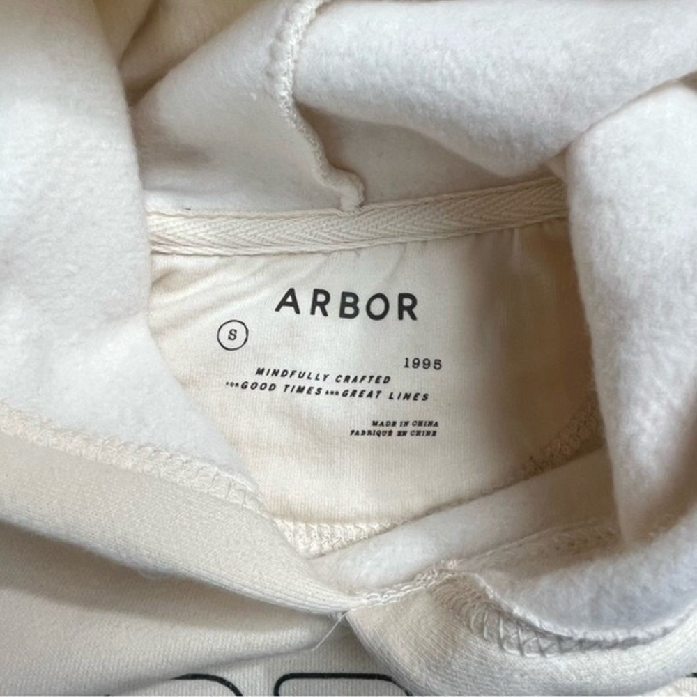 NWT Arbor Organic Cotton Spellout Graphic‎ Hoodie Sz Small Skater - Picture 4 of 10